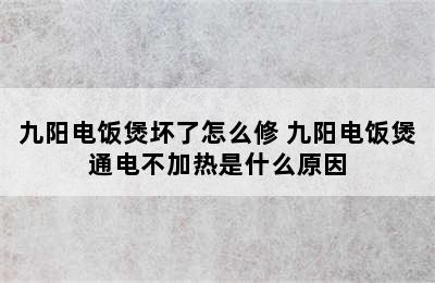 九阳电饭煲坏了怎么修 九阳电饭煲通电不加热是什么原因